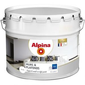 Peinture alpina murs plafonds 10l blanc mat